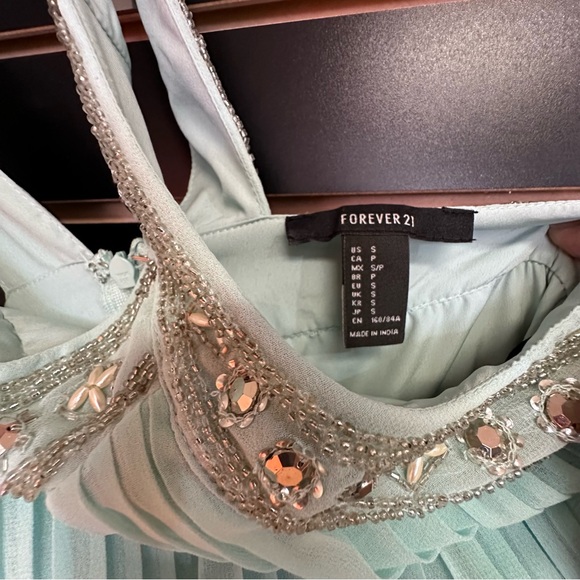 Forever 21 Ball Gown Dress Teal Green Formal Small - Picture 3 of 16